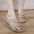 thumbnail image 5 of HNMKIU Women Sandals Comfortable Women's Slides with Floral Hollow Out Design for Daily Leisure Thick Sole Open Toe Footwear for Casual Outfits Summer Shoes Beige,5.5, 5 of 7