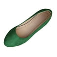 thumbnail image 2 of Viluyesy Womens Wedge Flats, Pointed Toe Shallow Slip On Suede Leather Casual Fashion Work Shoes Green US6, 2 of 9