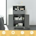 thumbnail image 4 of Gymax Bathroom Floor Cabinet Wooden Storage Organizer w/Drawer Doors Grey, 4 of 10