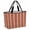 Burnt Orange, variant on Cream Striped Beach Bag for Women, Large Breathable Mesh Beach Tote Bag, Modern Rustic Minimalist Lines Texture Sandproof Lightweight Travel Bags for Vacation Picnic Swimming Pool 15.7"x15.7"x9.1"