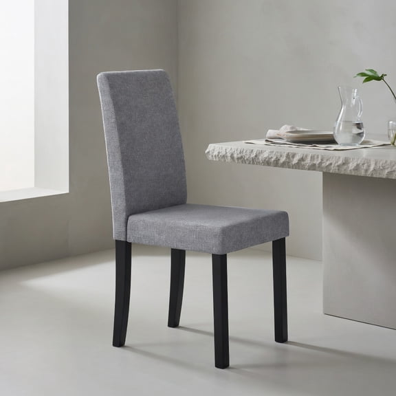 GVN Mid-Century Modern Parson Dining Chairs Set of 2 with Fabric Upholstery, Accent Seating for Living Room, Dining Area, Light Gray