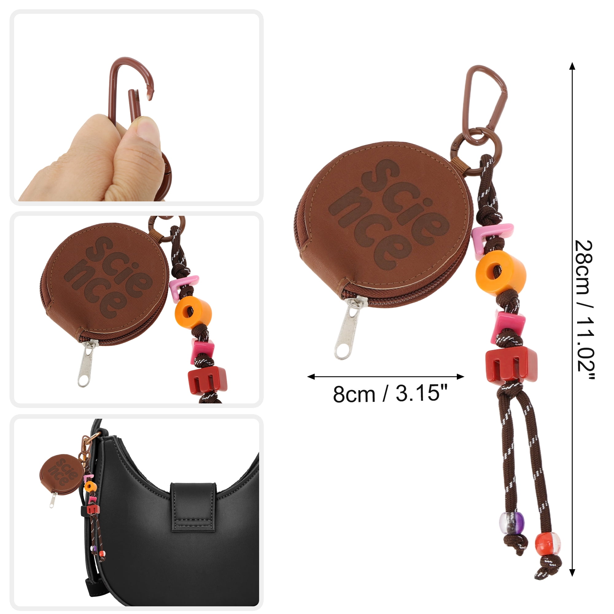 Unique Bargains Colorful Letter Wallet Handbag Charm for Bags and Purses Coffee Color