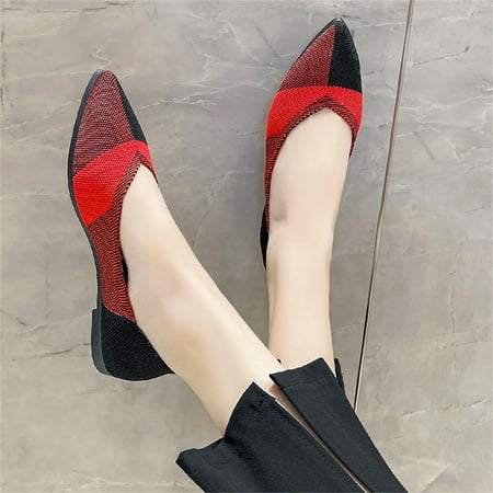 

Fashion Summer Autumn Women Casual Shoes Flat Lightweight Knitted Mesh Breathable Colorblock