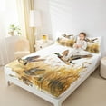 thumbnail image 4 of Homewish Flying Mallard Duck Twin Sheet Sets,Rustic Farmhouse Cabin Twin Fitted Sheet,White Brown Flat Sheet For Kids,Microfiber Bedroom Decor,3-Piece, 4 of 7