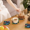 thumbnail image 7 of Multi-Shape Mdf Cork Coaster 4 Pieces Of Anti-Slip, Anti-Wear And Anti-Fouling 3.9in Easy To Clean And Stable Structure Cute Dinosaurs And Green-Banded Leaves Square, 7 of 7
