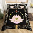 thumbnail image 2 of 2024 Lotus King Duvet Cover Set Floral Bedding Set Microfiber Botanical Flower Comforter Cover Single Double For Kids Boys Girl, 2 of 7