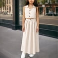 thumbnail image 2 of UQJfacai Girls Summer Outfits 2 Piece Set Sleeveless Vest and Wide Leg Pants Teens Dressy Casual Clothing Set 8-12 Years, 2 of 9