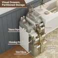 thumbnail image 6 of Waterproof Bathroom Storage Cabinet, No installation required, 3-Tiers Narrow Storage Cabinet for bathroom, kitchen, bedroom, living room Storage Floor Cabinet with Drawers for Small Spaces, 6 of 10