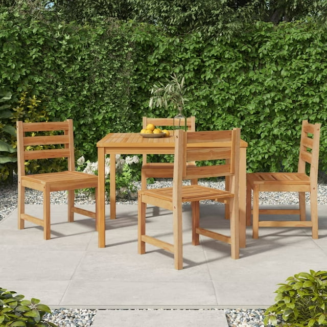 vidaXL Chaises de Jardin 4 Pcs Bois Massif Teck