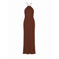 thumbnail image 4 of Womens Sleeveless Knit Beach Dress Spaghetti Strap Backless Maxi Gown Vacation Summer Slip Dress Dark Khaki M, 4 of 10