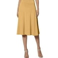 thumbnail image 2 of Landzoo Women's Solid Color Lightweight Flare Midi Pull On Closure Skirt Fashionable Comfortable Casual Women's Skirt, 2 of 6
