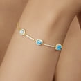 thumbnail image 4 of Gem Stone King 1.85 Ct Sky Blue Aquamarine Swiss Blue Topaz 18K Yellow Gold Plated Silver Bracelet for Women, 4 of 4
