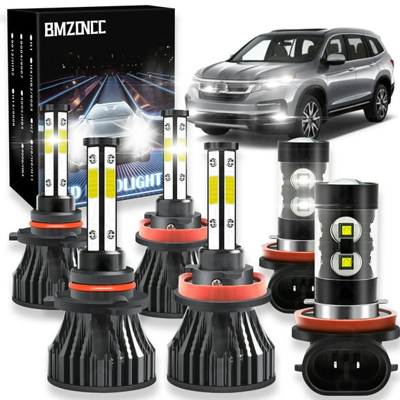 BMZONCC 9005 H11 LED Headlight H11 Fog Light Bulbs Combo For Honda Pilot 2006-2018