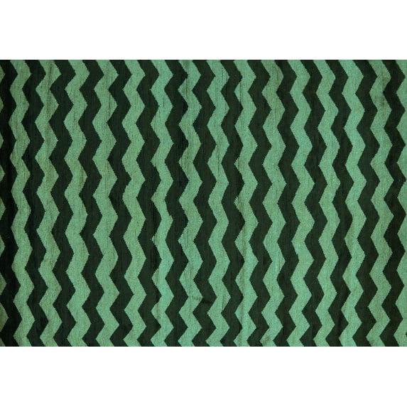 Ahgly Company Indoor Rectangle Abstract Turquoise Blue Modern Area Rugs, 7' x 9'