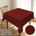 thumbnail image 2 of Tchckioa Dark Maroon Tablecloth for Restaurant Wedding Decor,52x52 Inch Square Stain Proof Table Cloth Cover, 2 of 6