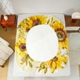 thumbnail image 5 of jejeloiu Letter A Monogrammed Twin Sheet Sets,Rustic Flower Print Twin Fitted Sheet,Retro Yellow Sunflower Flat Sheet For Child,Microfiber Room Decorative,3 Pieces, 5 of 7