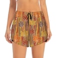 thumbnail image 4 of Lsque Autumn Maple Leaf Stripes Printed Women's Running Shorts with Liner Pockets,Elastic Quick Dry Workout Athletic Gym Yoga Shorts,Womens High Waist Shorts-XX-Large, 4 of 9