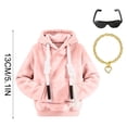 thumbnail image 5 of BingTong Desk Mini Goose Hoodie Costume,Goose Hoodie with Sunglasses & Gold Chain Decor,Goose Outfit for 7 Inch Tabletop Figurine Clothes,2-Pink, 5 of 9