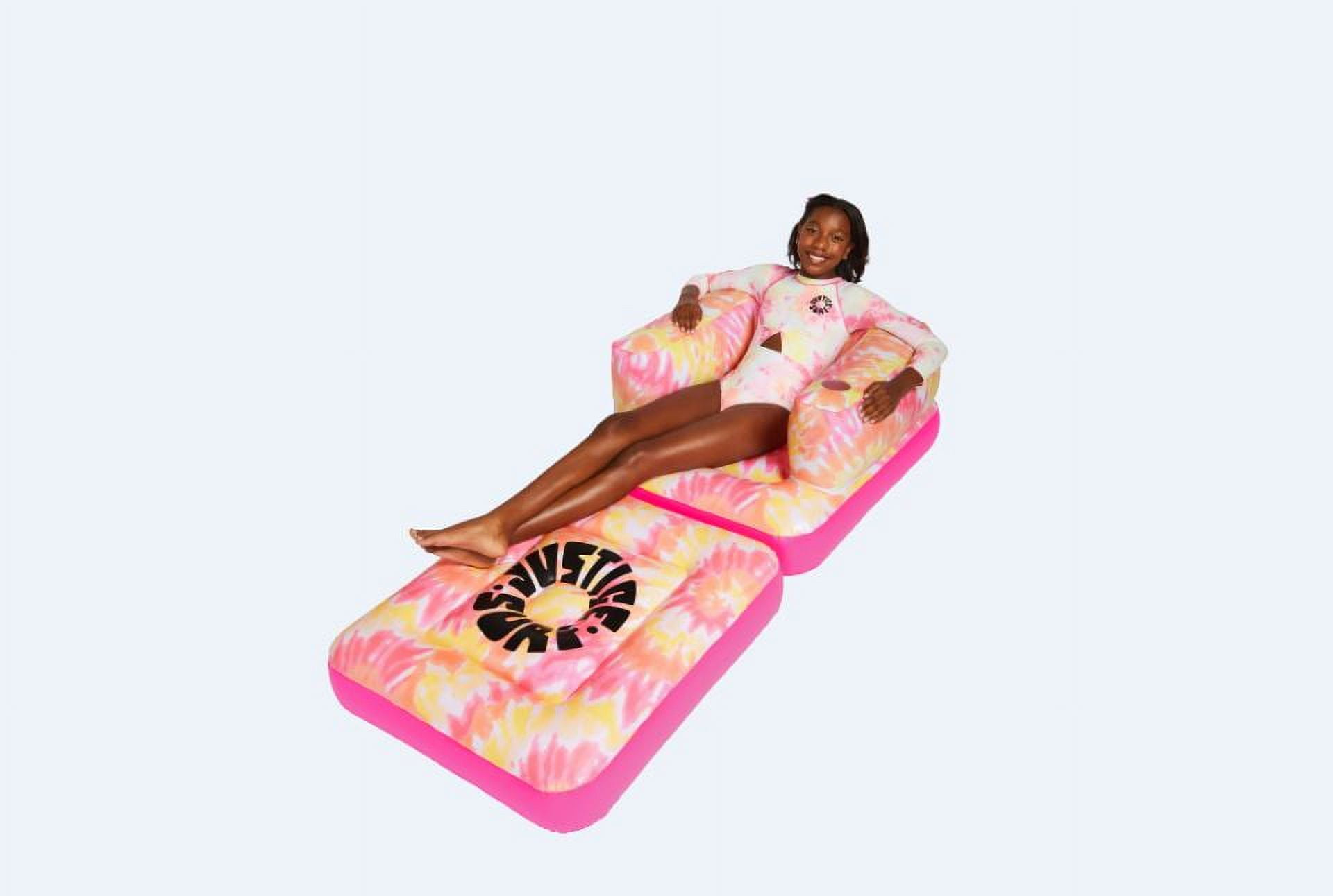 Justice 2-in-1 Foldable Inflatable Pool  Float, Age  6+, for Adults, Multicolor,  Unisex