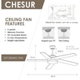 thumbnail image 5 of YIOSI 46" Black Ceiling Fan with Lights & Remote - Modern Low Profile, Reversible DC Motor, 5 Dual-Sided Blades, LED Light, APP/Remote Control, Quiet & Energy Efficient - Black, 5 of 14