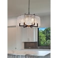 thumbnail image 4 of AFANQI Modern Crystal Chandelier Black Round Light Fixture Drum Crystal Chandelier for Dinning Room, Light Fixture for Living Room, Bedroom, Hallway, Entryway, Kitchen, 4 of 14