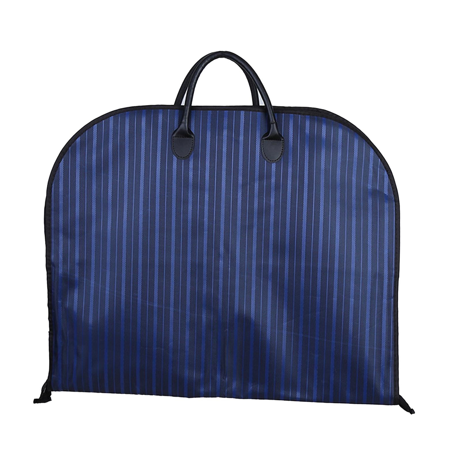 Fiocias Garment Bag Foldable Hanging Bag Hanging Clothes Suit Bag Men Suit Garment Cover blue