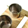 thumbnail image 6 of Bird Perch Feeder Cup Wooden Stand Stainless Steel Double Cup Easy Install for Parakeets Cockatiels Finch, 6 of 7