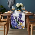 thumbnail image 2 of Spring Floral Table Runner - 72 Inch Long, Kitchen Dining Table Runner Dresser Scarves, Purple Tulips Hydrangeas Butterflies Flowers Farmhouse Decor for Coffee Tables Wedding Party Banquet, 2 of 8