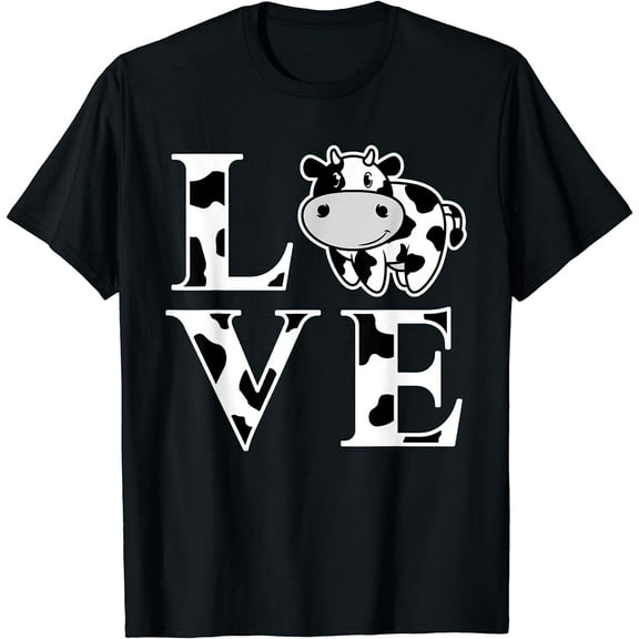 Cute Cow Print I Love Cows Funny Farming Gift Men Women Kids T-Shirt