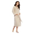 thumbnail image 2 of Turquaz Linen Lightweight Long Waffle Kimono Spa Robe for Women (SM, Taupe), 2 of 4