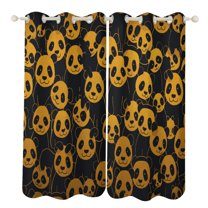 Cute Panda Window Curtain Panels Grommet Blackout Curtains Blackout Curtains for Living Room