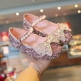 thumbnail image 3 of PINQI Girls Sparkly Princess Dress Shoes Bow Wedding Party Flower Bridesmaids Mary Jane Ballet Flats for Kid Toddler, 3 of 8