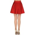thumbnail image 5 of Simply Ravishing Women's Basic Versatile Stretchy Flared Casual Mini Skater Skirt (Size: XS-3X), Large, Red, 5 of 5