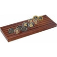 thumbnail image 2 of Challenge Coin Display Stand 6 Row Wood Coin Holder 13x5x1.3 Inch Wooden Coins Rack Coconut Brown Challenge Coins Display Case for Collectors Vacation Present, 2 of 6