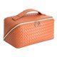 thumbnail image 1 of Bolsa de maquillaje de viaje de gran capacidad, bolsa de cuero portátil para viajar con artículos esenciales de maquillaje, 1 of 5