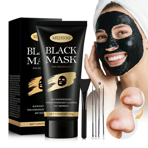 RUTAWZ Blackhead Remover Mask Kit Charcoal Peel Off Face Mask (60g) with Tools, for Face, Nose, Pores, All Skin