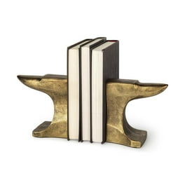 Distressed Brushed Gold Anvil Bookends Distressed Brushed Gold Anvil Bookends