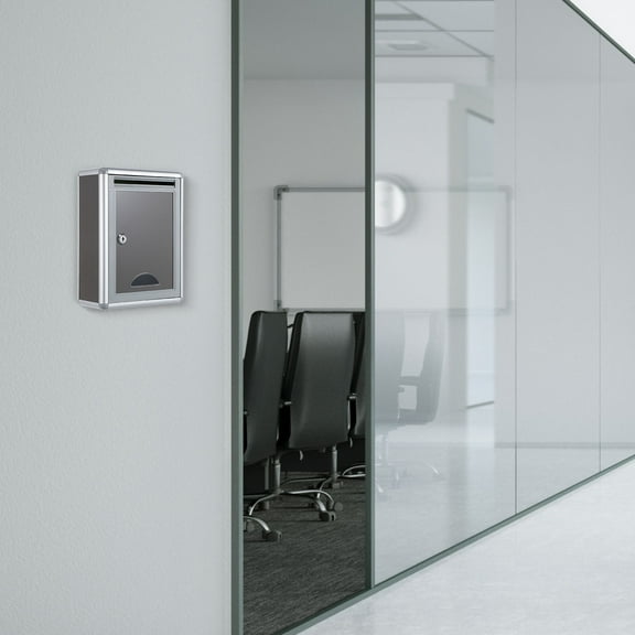 Pawsdot Grey Aluminium Alloy Mailbox Small with Lock for Storage Use