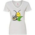 thumbnail image 3 of Inktastic Monarch Butterfly Caterpillar- Cute Baby Insect Women's V-Neck T-Shirt, 3 of 5