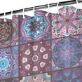 thumbnail image 3 of Purple Ethnic Geometric Patchwork Pattern Shower Curtain 84"x72" ,Bathroom Decorative Shower Curtains Set with 12 Hooks,Modern Waterproof Washable Shower Curtain, 3 of 6
