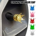 thumbnail image 2 of 4-Piece Crown Tire Valve Caps Set ABS Plastic with Copper Core Anti-Leak Dust-Proof Universal Fit Car Wheel Protection, 2 of 8