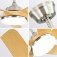 thumbnail image 6 of Sofucor 52 Inch Ceiling Fan, Nickel Flush Mount Modern LED Indoor Farmhouse Ceiling Fans with Remote Control, 6 of 9