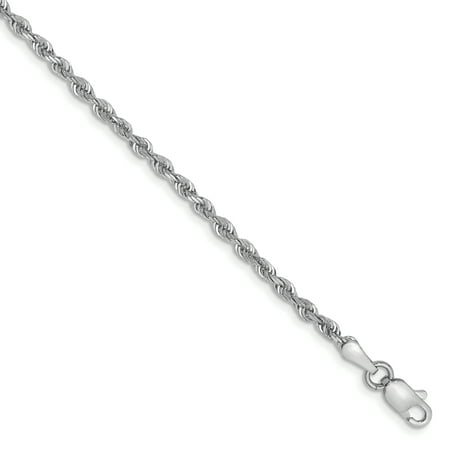14k White Gold 2.25mm Quadruple Link Rope Necklace Chain Pendant Charm Handmade Gifts For Women For