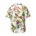 thumbnail image 2 of KLL Wild Exotic Birds And Flowers Print Men's Shirt Short Sleeve Button Down Summer Cuba Beach Shirts- 3X-Large, 2 of 7