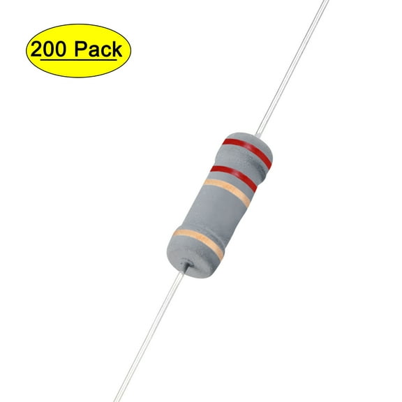 200pcs 2W 2.2 Ohm Carbon Film Resistor 5% Tolerance 4 Color Bands