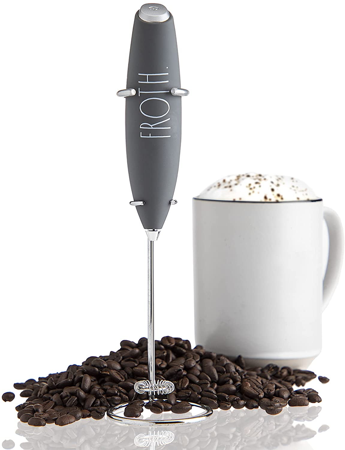 Dropship Electric Milk Frother Handheld With Stainless Steel Stand