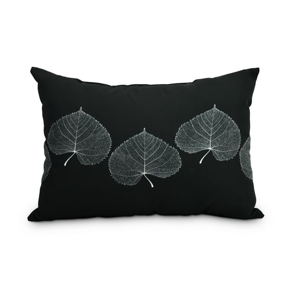20" x 14" Simply Daisy Leaf Print Fall Polyester Indoor/Outdoor Pillow, Black Qty 1