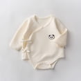 thumbnail image 2 of MIASHUI Justaucorps à Manches Longues pour Bébé Pyjama Doux Léger, Blanc, 0-2 Mois, 2 of 3