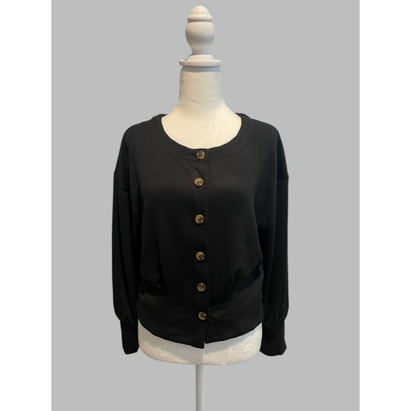 Button Detail Long Sleeves Knit Cardigan