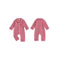 thumbnail image 2 of Cenuakty Baby Jumpsuit Long Sleeve Stripes Print Button Up Romper Footless Pajamas, 2 of 9